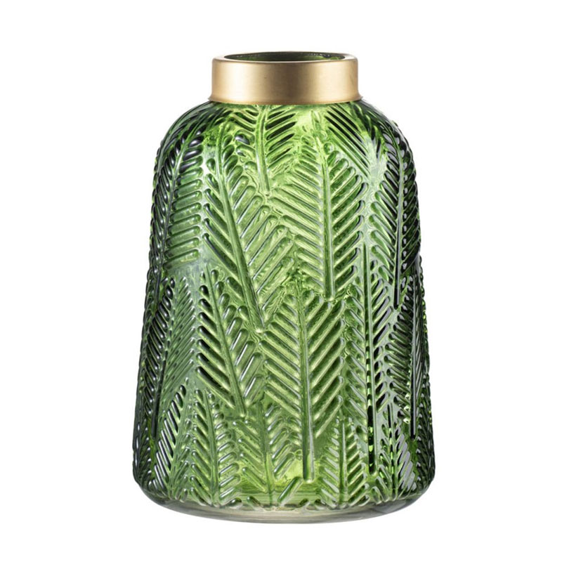 Ваза Green Vase Golden Throat high Золотой Прозрачный зеленый Ваза Green Vase Golden Throat high Золотой Прозрачный зеленый в Тюмени | Loft Concept