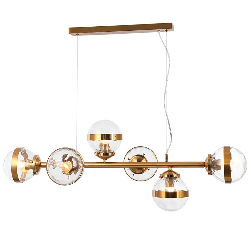 Люстра Greyson Chandelier 6 lamp Глянцевое золото Прозрачный Люстра Greyson Chandelier 6 lamp Глянцевое золото Прозрачный в Тюмени | Loft Concept