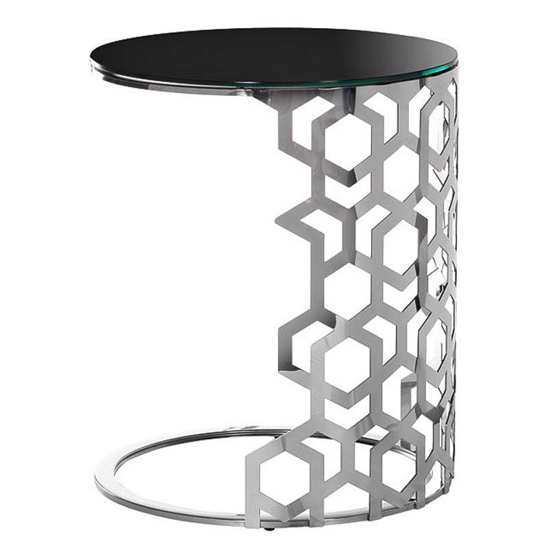 Приставной стол Yen Geometry Side Table silver 60 Серебряный Приставной стол Yen Geometry Side Table silver 60 Серебряный в Тюмени | Loft Concept
