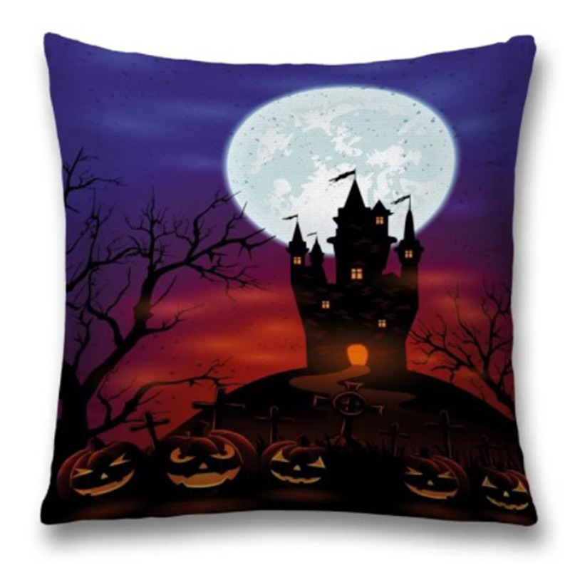 Подушка Halloween Castle Синий Черный Красный Подушка Halloween Castle Синий Черный Красный в Тюмени | Loft Concept
