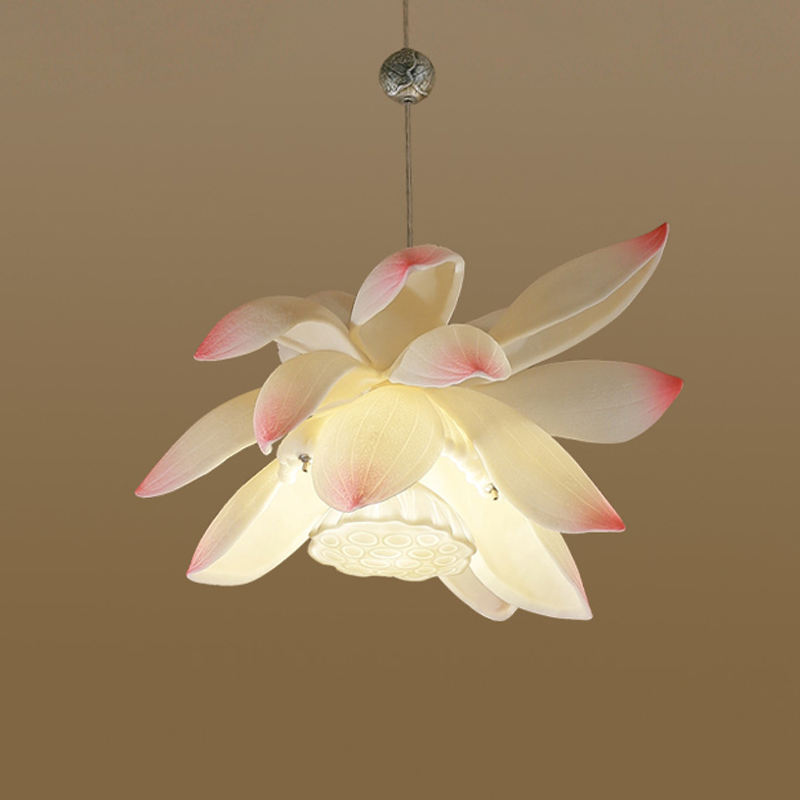 Подвесной светильник Lotus Flower Pendant Белый Розовый пастельный Подвесной светильник Lotus Flower Pendant Белый Розовый пастельный в Тюмени | Loft Concept