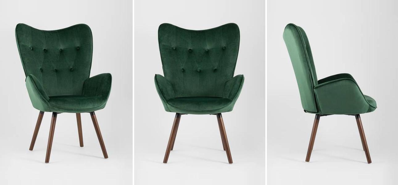 Полукресло Зеленый Велюр Grandee Chair - фото
