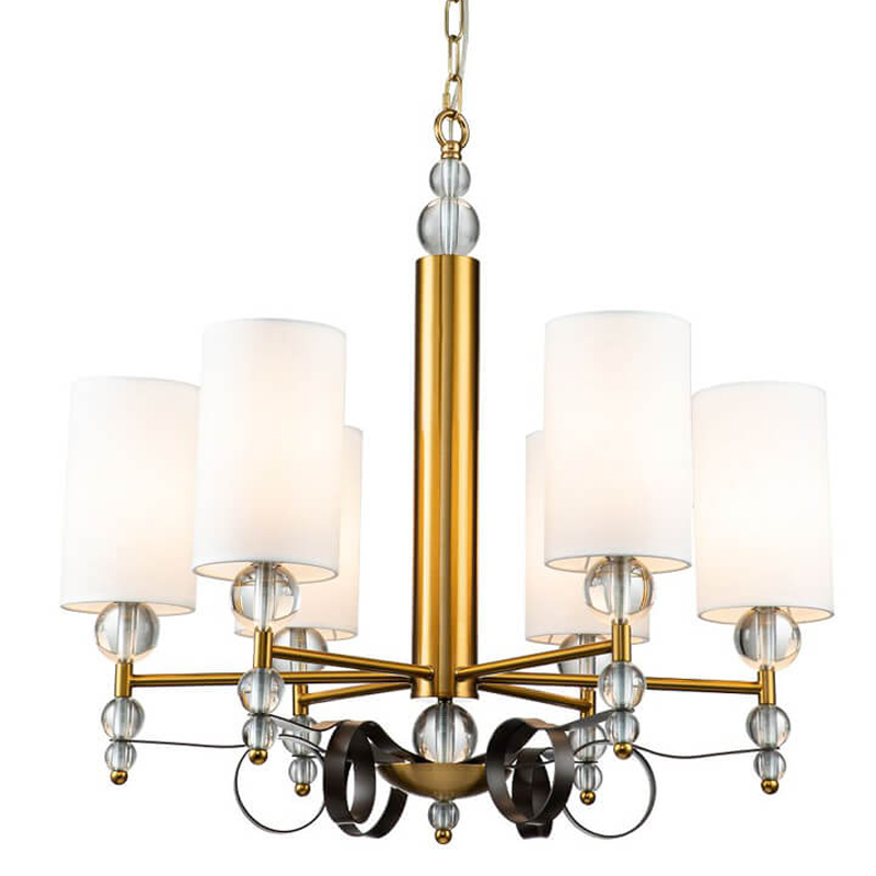 Люстра Annelies Chandelier 6 Золотой Черный Белый Люстра Annelies Chandelier 6 Золотой Черный Белый в Тюмени | Loft Concept