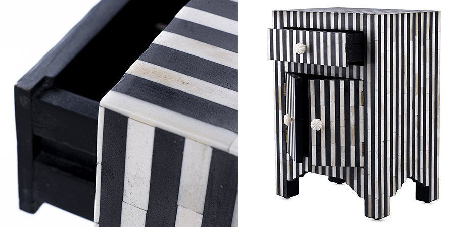 Тумба инкрустация костью Inlaid Bone Stripes чёрно-белые полосы Тумба инкрустация костью Inlaid Bone Stripes чёрно-белые полосы - Loft-Concept в Тюмени