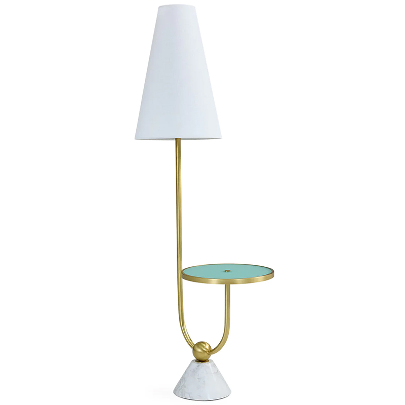 Торшер PARADISO TABLE FLOOR LAMP Латунь Белый Бирюзовый Торшер PARADISO TABLE FLOOR LAMP Латунь Белый Бирюзовый в Тюмени | Loft Concept