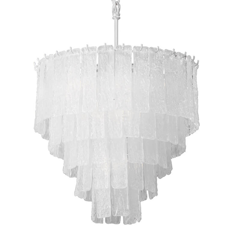 Люстра подвесная Textured Glass Chandelier Белое матовое стекло Люстра подвесная Textured Glass Chandelier Белое матовое стекло в Тюмени | Loft Concept
