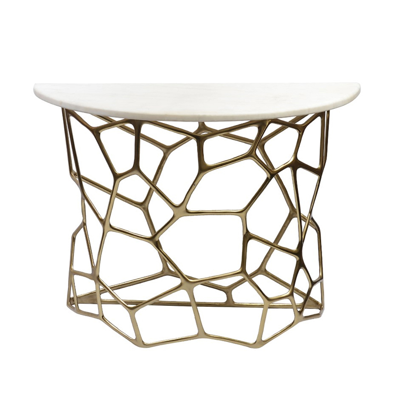 Консоль Console Cell White Marble Белый Золотой Консоль Console Cell White Marble Белый Золотой в Тюмени | Loft Concept