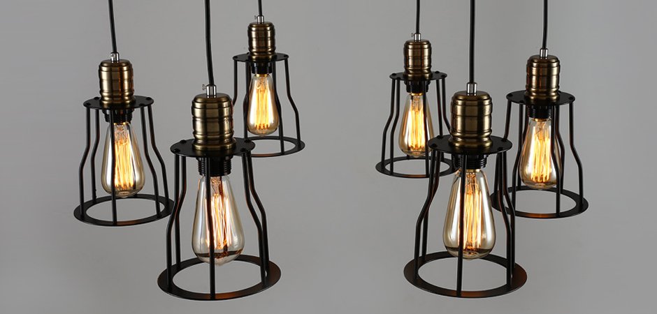 Люстра Loft Industrial 6 wire Cage Filament Pendant Люстра Loft Industrial 6 wire Cage Filament Pendant - Loft-Concept в Тюмени