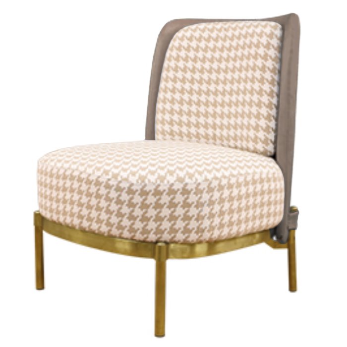 Кресло Pied de poule Beige Armchair Бежевый Латунь Молочный Кресло Pied de poule Beige Armchair Бежевый Латунь Молочный в Тюмени | Loft Concept