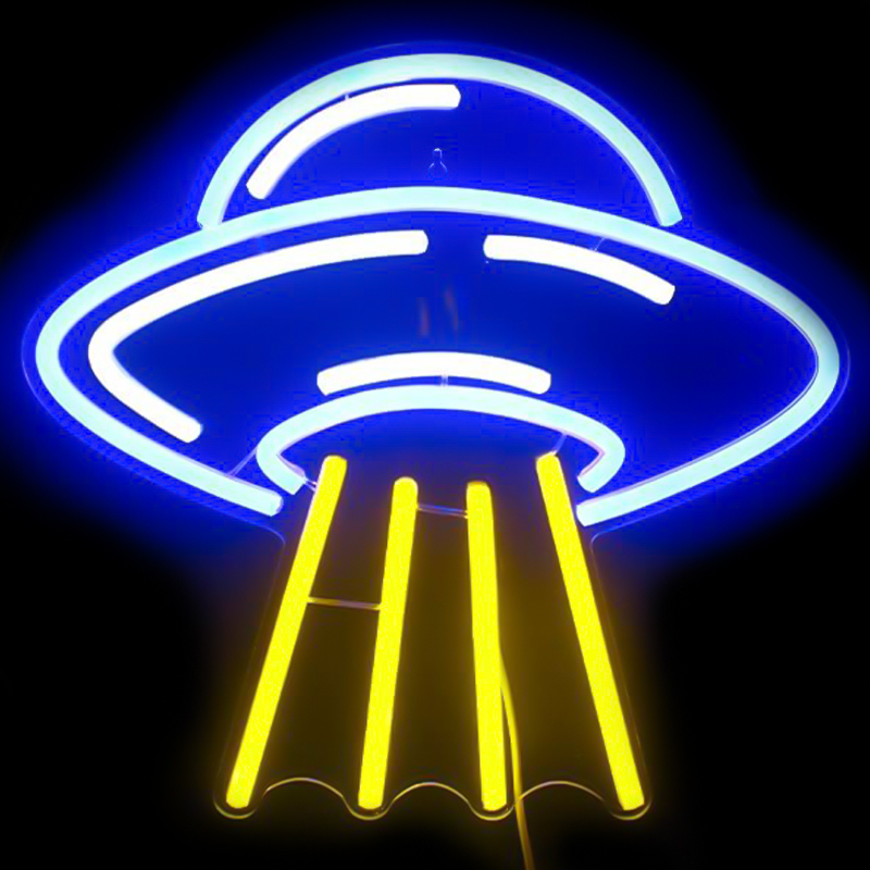 Неоновая настенная лампа UFO Neon Wall Lamp Желтый Синий в Тюмени | Loft Concept 