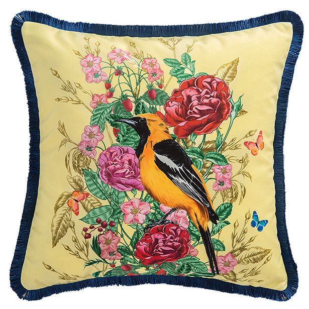 Декоративная подушка Bird in Flowers Мульти Декоративная подушка Bird in Flowers Мульти в Тюмени | Loft Concept