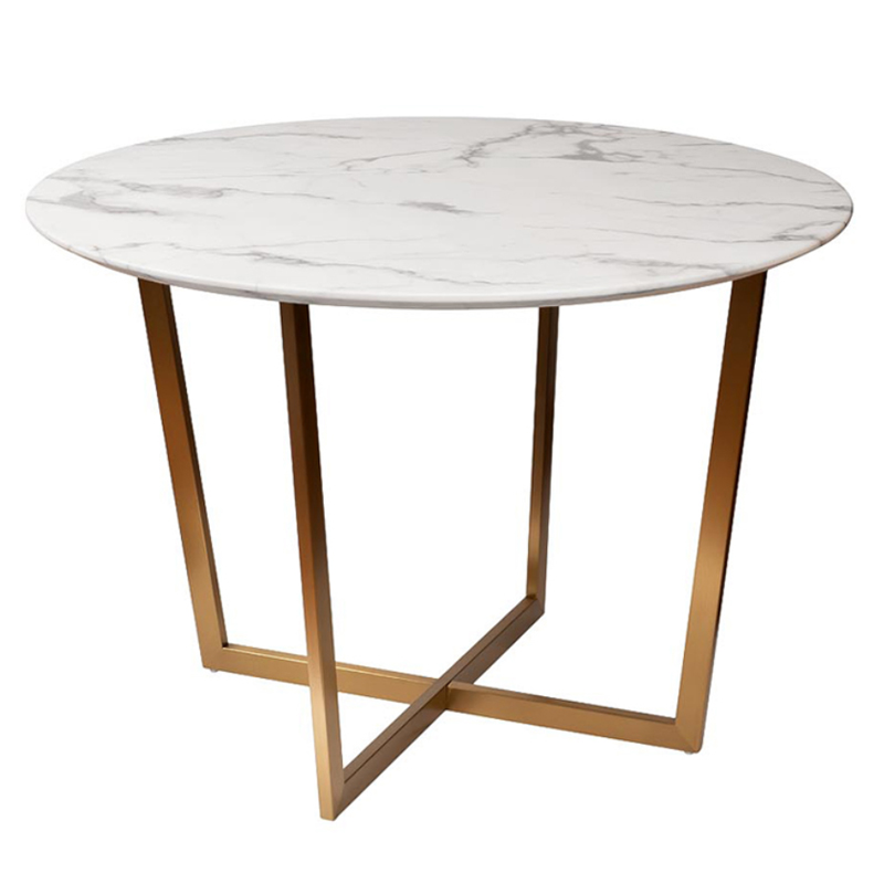 Обеденный стол Dining table Jacques round white Белый Золотой Обеденный стол Dining table Jacques round white Белый Золотой в Тюмени | Loft Concept