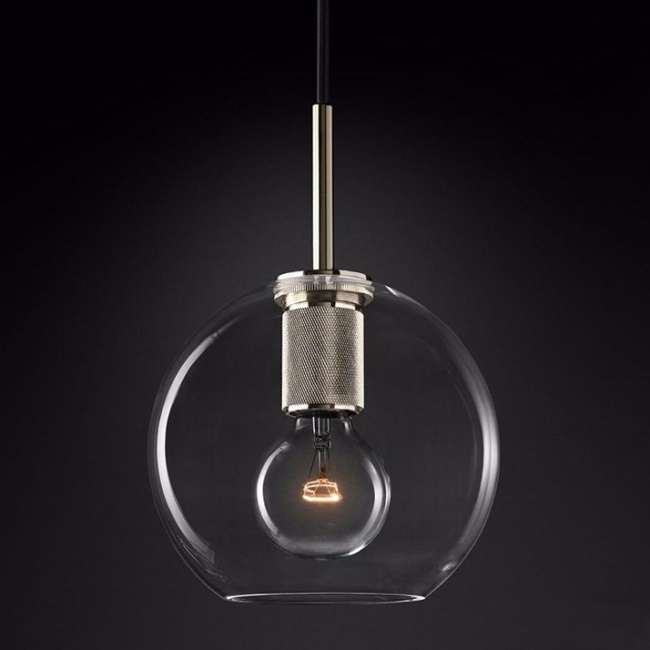 Подвесной светильник RH Utilitaire Globe Pendant Silver Никель Прозрачное Стекло Подвесной светильник RH Utilitaire Globe Pendant Silver Никель Прозрачное Стекло в Тюмени | Loft Concept