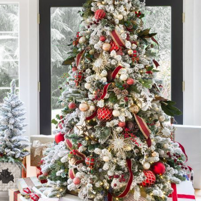 Дизайнерская Ель с Красным Декором Christmas Tree Christmas British Style Красный Белый Зеленый Дизайнерская Ель с Красным Декором Christmas Tree Christmas British Style Красный Белый Зеленый в Тюмени | Loft Concept