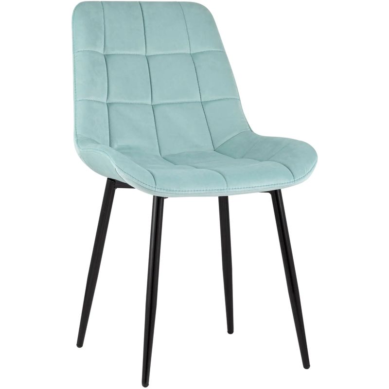 Стул NANCY Chair Светло-Голубой Велюр Светло-голубой Черный Стул NANCY Chair Светло-Голубой Велюр Светло-голубой Черный в Тюмени | Loft Concept