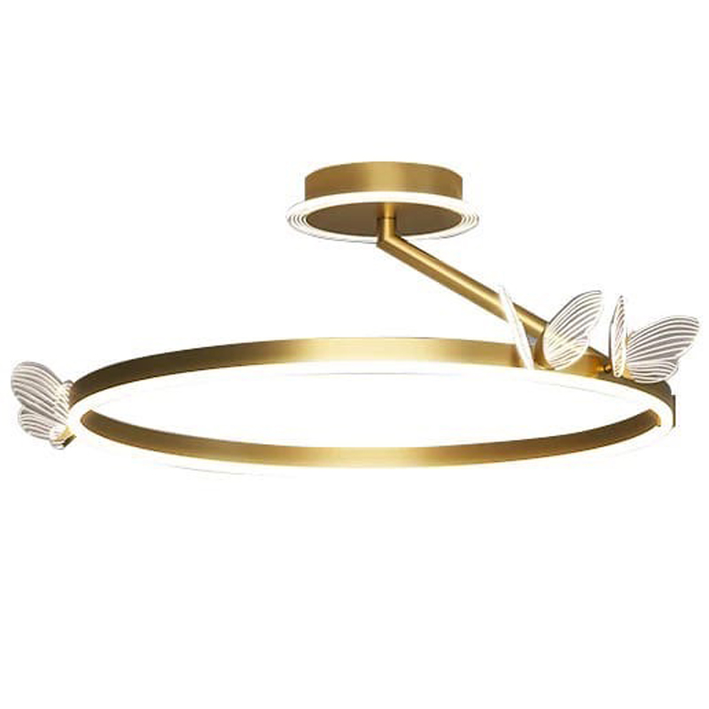 Потолочная люстра с бабочками Butterfly Ceiling Lamp F  Прозрачный Латунь в Тюмени | Loft Concept 