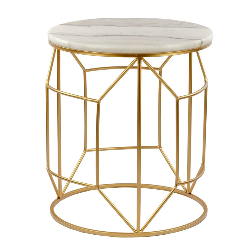 Приставной столик Decorative Table белый мрамор Золотой Белый Мрамор Bianco Приставной столик Decorative Table белый мрамор Золотой Белый Мрамор Bianco в Тюмени | Loft Concept