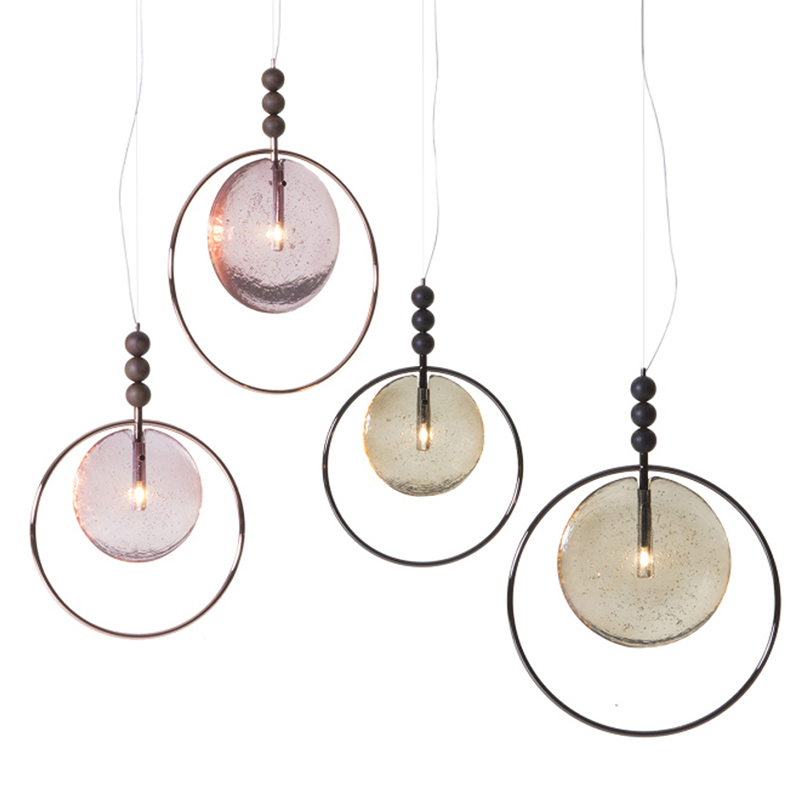 Подвесной светильник c цветным стеклом Tonin Casa Lampada Dreamy Розовый пастельный Серый (Gray) Подвесной светильник c цветным стеклом Tonin Casa Lampada Dreamy Розовый пастельный Серый (Gray) в Тюмени | Loft Concept