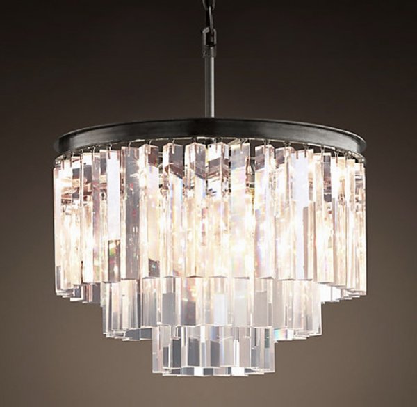 Люстра RH 1920s Odeon Clear Glass Fringe Chandelier - 3 rings Черный Люстра RH 1920s Odeon Clear Glass Fringe Chandelier - 3 rings Черный в Тюмени | Loft Concept