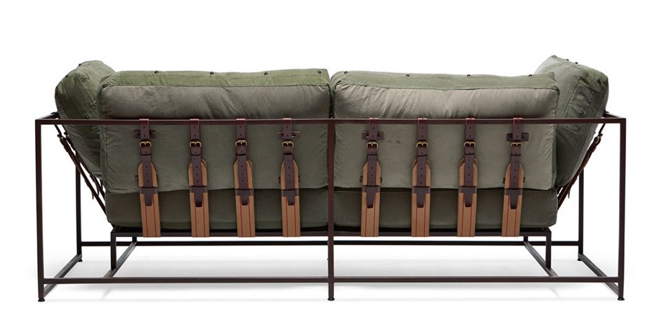 Двухместный диван Olive Military Two Seat Sofa Двухместный диван Olive Military Two Seat Sofa - Loft-Concept в Тюмени