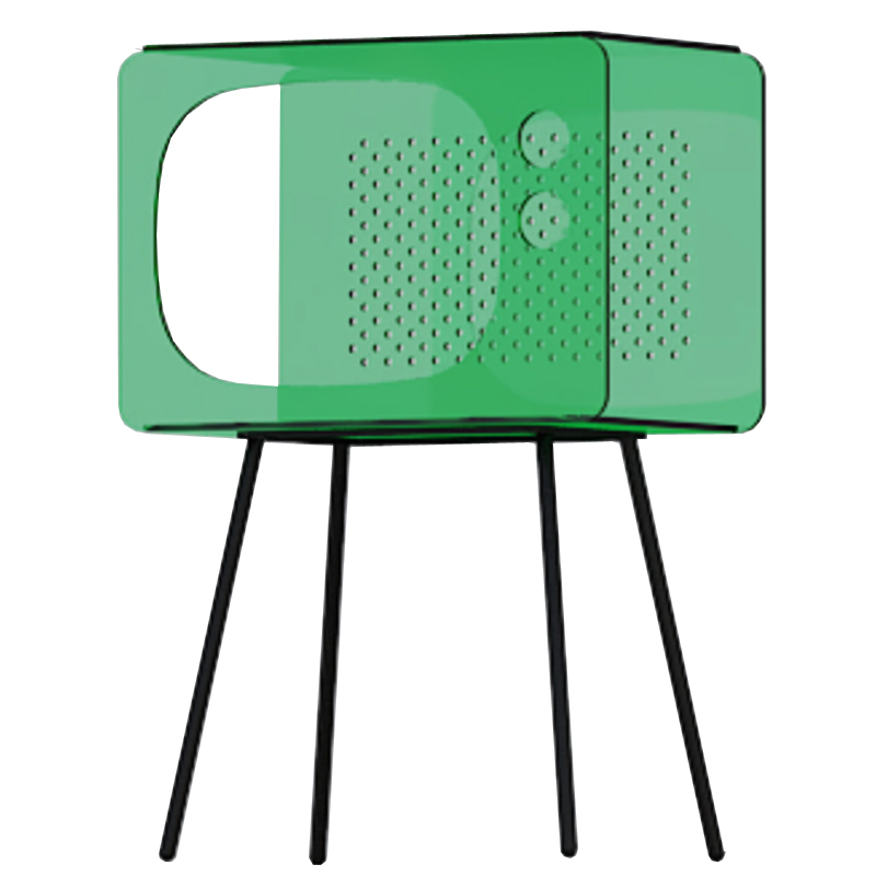 Зеленая тумбочка в виде телевизора из акрила Green Acrylic Television Nightstand Зеленый Черный Зеленая тумбочка в виде телевизора из акрила Green Acrylic Television Nightstand Зеленый Черный в Тюмени | Loft Concept