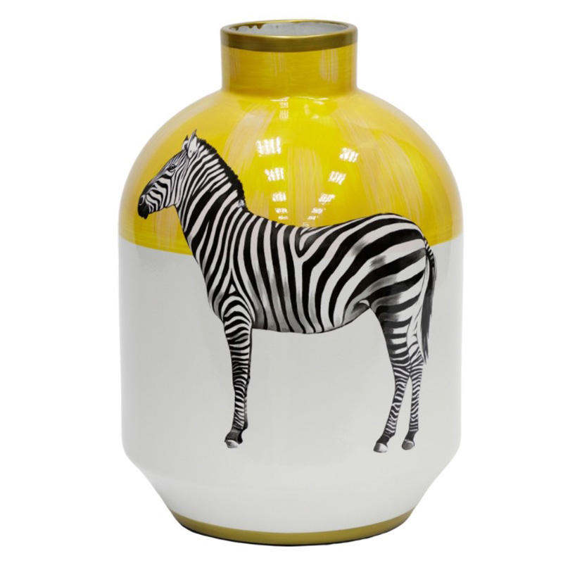 Ваза Zebra Vase white and yellow Белый Желтый Черный Золотой Ваза Zebra Vase white and yellow Белый Желтый Черный Золотой в Тюмени | Loft Concept