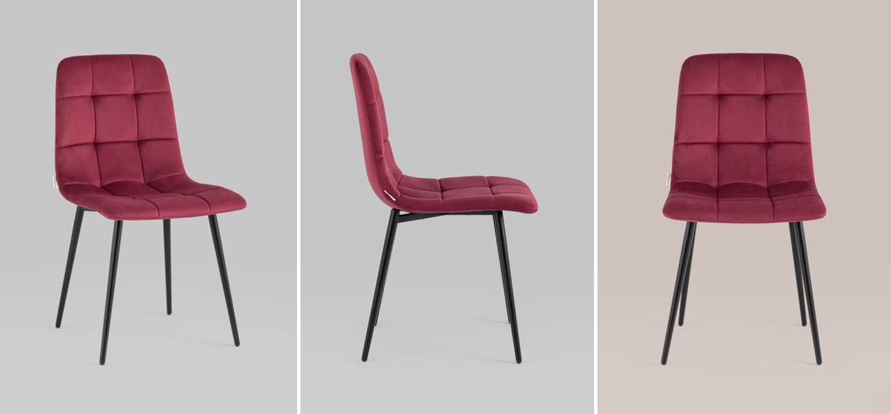 Стул NANCY Chair Малиновый Велюр - фото