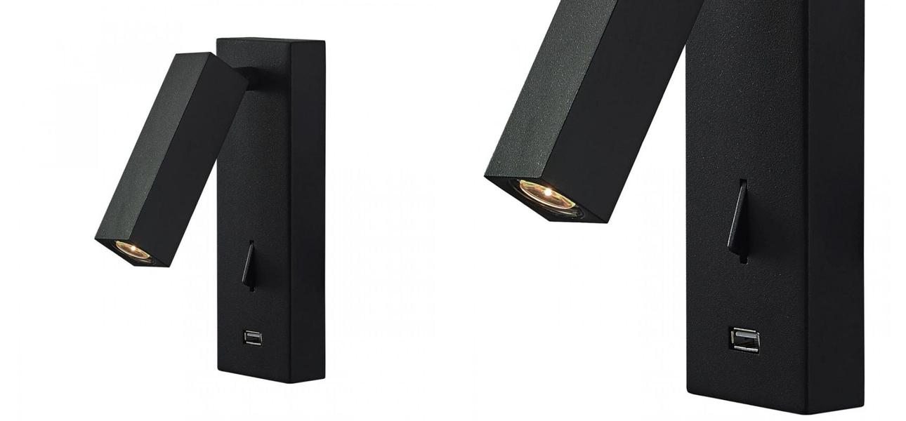Бра Chelsom WALL LED DOCK Black USB - фото