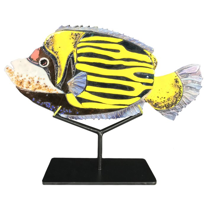 Статуэтка на подставке Yellow Fish Желтый Черный Статуэтка на подставке Yellow Fish Желтый Черный в Тюмени | Loft Concept