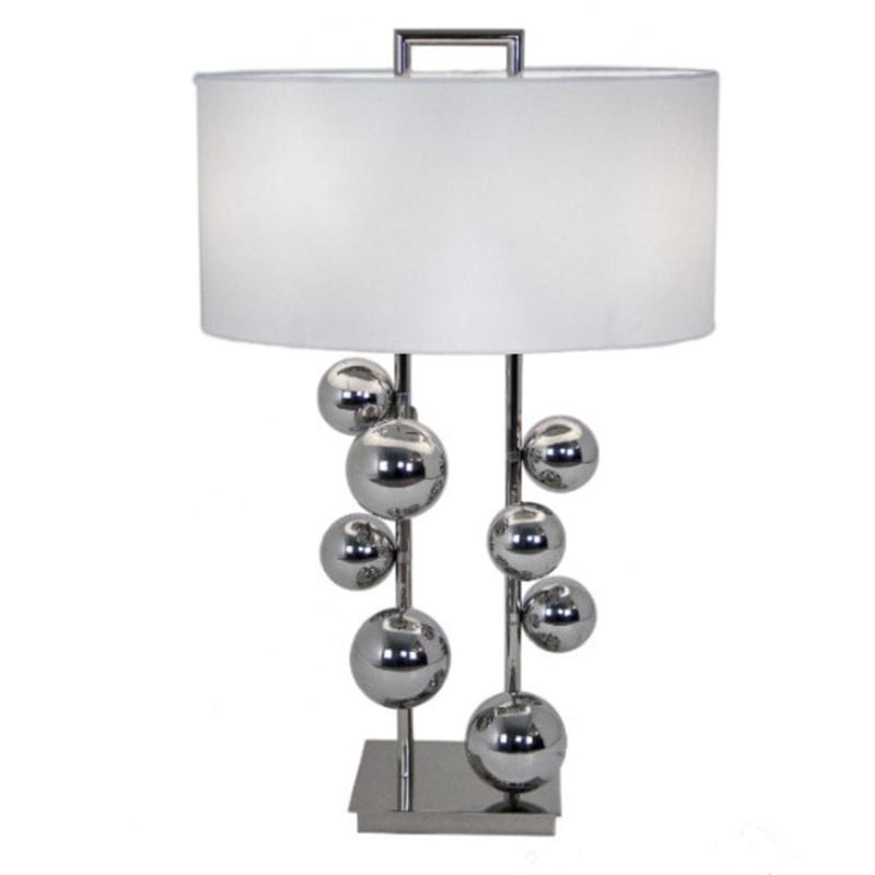 Настольная лампа Chrome Bubbles white lampshade Темный хром Настольная лампа Chrome Bubbles white lampshade Темный хром в Тюмени | Loft Concept