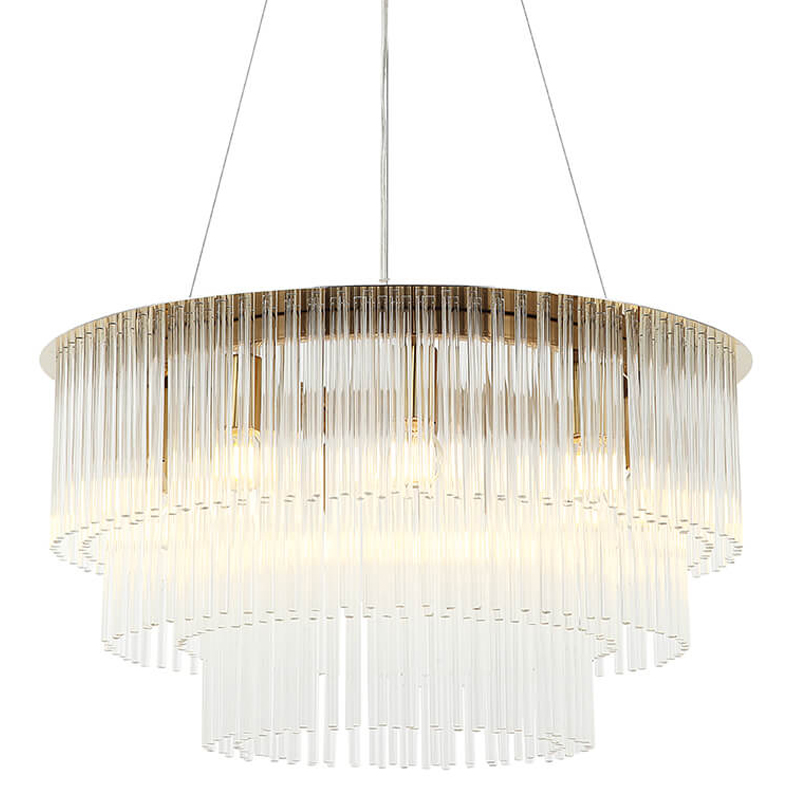 Люстра Harrison Chandelier gold 9 lamp Глянцевое золото Прозрачный Люстра Harrison Chandelier gold 9 lamp Глянцевое золото Прозрачный в Тюмени | Loft Concept