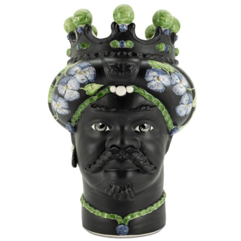 Ваза VASE MORO MAN CROWN VIOLET Черный Зеленый Фиолетовый Ваза VASE MORO MAN CROWN VIOLET Черный Зеленый Фиолетовый в Тюмени | Loft Concept