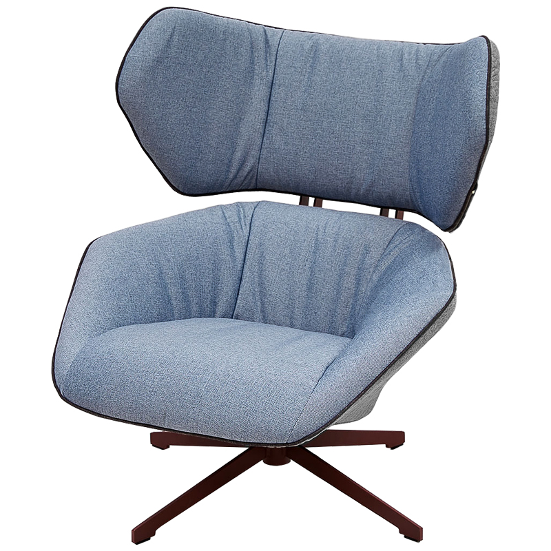 Вращающееся кресло с двухцветной обивкой Wilder Armchair голубой и серый Голубой Серый Коричневый Вращающееся кресло с двухцветной обивкой Wilder Armchair голубой и серый Голубой Серый Коричневый в Тюмени | Loft Concept