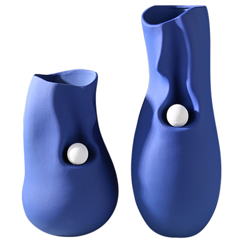 Ваза Molecule Collection Rhea Blue Vase Синий Белый Ваза Molecule Collection Rhea Blue Vase Синий Белый в Тюмени | Loft Concept