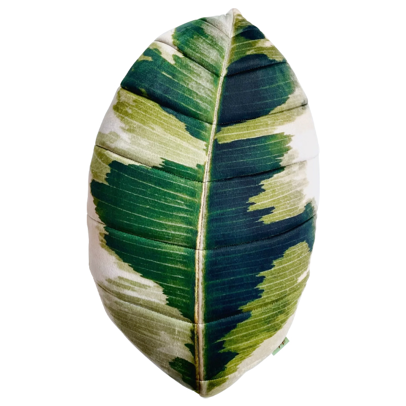 Декоративная подушка Botanical Cushion Ficus Elastica Зеленый Салатовый Белый Декоративная подушка Botanical Cushion Ficus Elastica Зеленый Салатовый Белый в Тюмени | Loft Concept