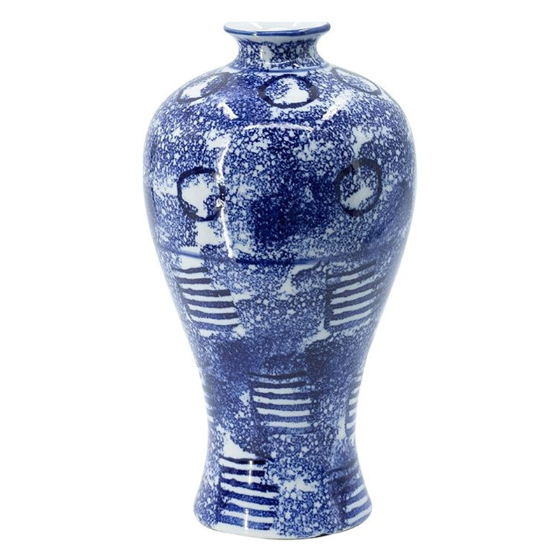 Ваза из фарфора сине-белого цвета Blue & White Ornament Белый Синий Ваза из фарфора сине-белого цвета Blue & White Ornament Белый Синий в Тюмени | Loft Concept
