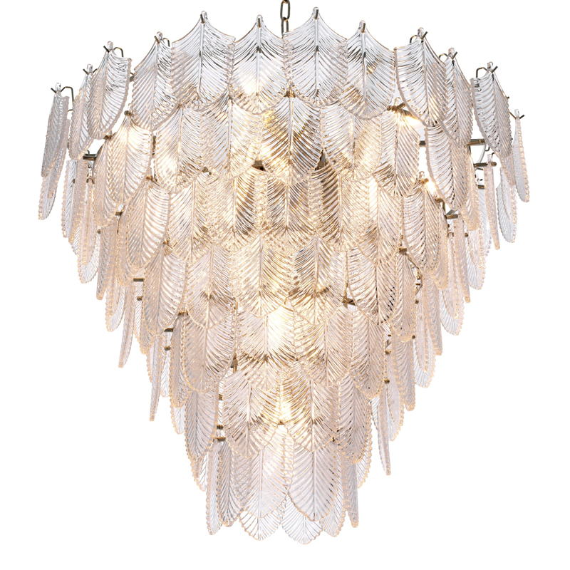 Люстра Eichholtz Chandelier Verbier L clear Никель Прозрачный в Тюмени | Loft Concept 