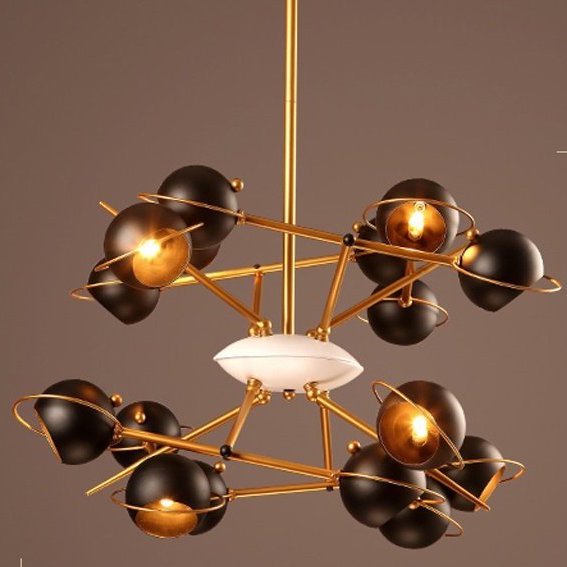 Люстра Oscar Torlasco pending lamp 60S Черный Люстра Oscar Torlasco pending lamp 60S Черный в Тюмени | Loft Concept