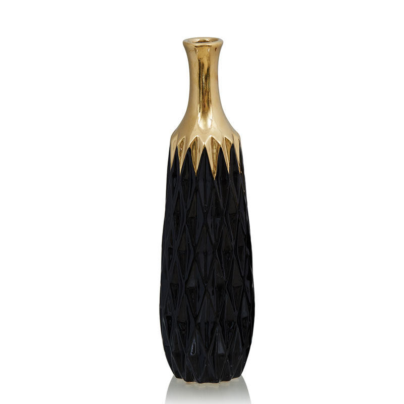 Ваза Gold Neck Vase Глянцевое золото Черный Ваза Gold Neck Vase Глянцевое золото Черный в Тюмени | Loft Concept