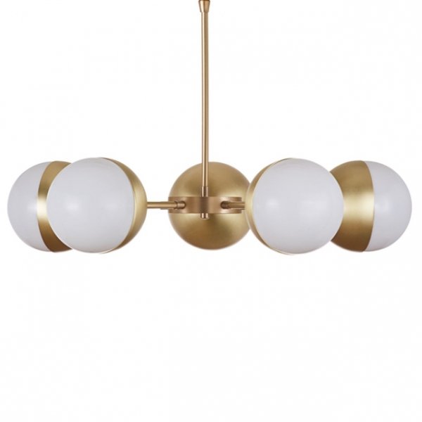 Подвесной светильник Copper Light Chandelier 5 Белый Латунь Подвесной светильник Copper Light Chandelier 5 Белый Латунь в Тюмени | Loft Concept