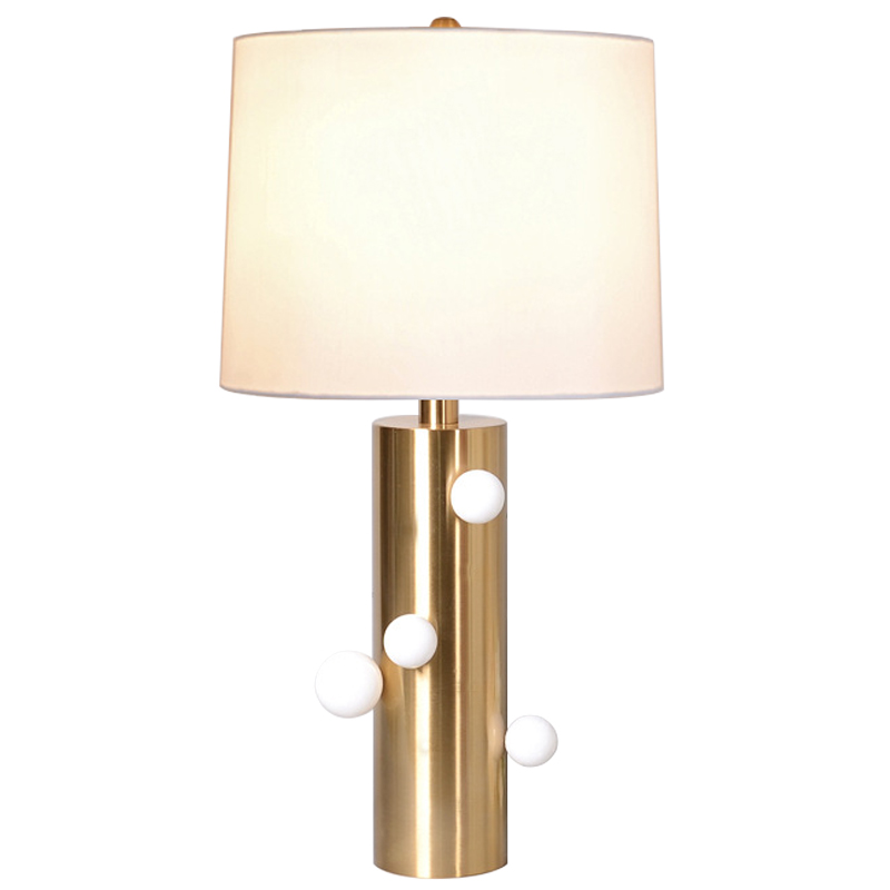 Настольная лампа с абажуром Cantrell Table Lamp White Золотой Белый Бежевый Настольная лампа с абажуром Cantrell Table Lamp White Золотой Белый Бежевый в Тюмени | Loft Concept