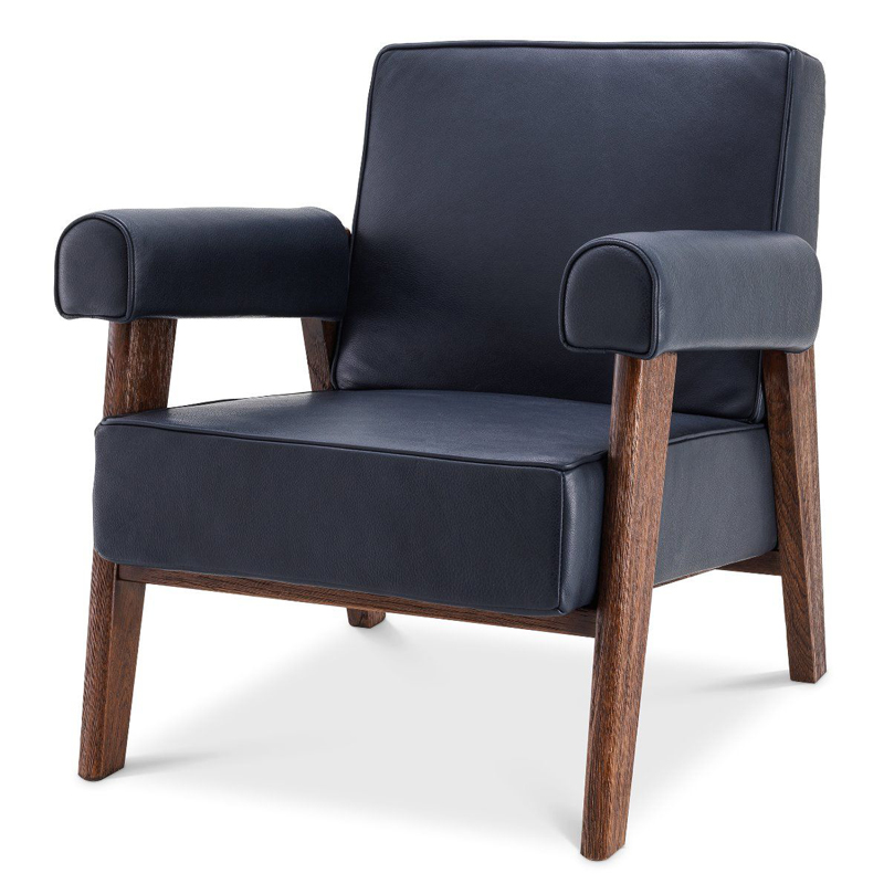 Кресло Eichholtz Chair Milo Коричневый Темно-синий Кресло Eichholtz Chair Milo Коричневый Темно-синий в Тюмени | Loft Concept