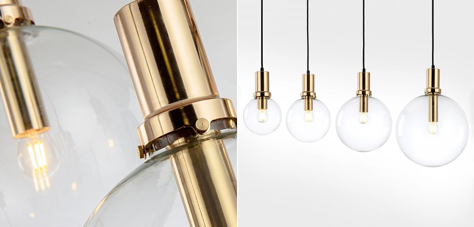 Подвесной светильник Glass Globe Gold - фото №1