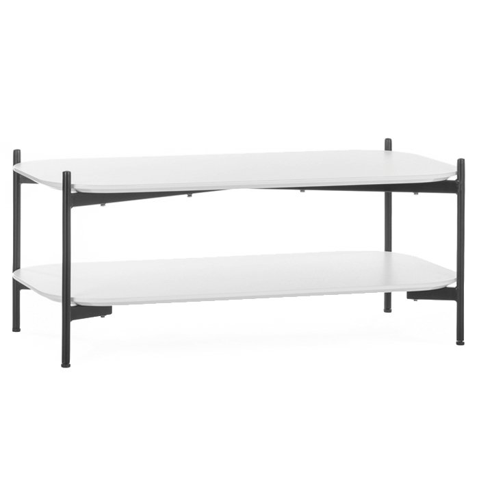 Кофейный стол two shelves WHITE Черный матовый Белый Кофейный стол two shelves WHITE Черный матовый Белый в Тюмени | Loft Concept