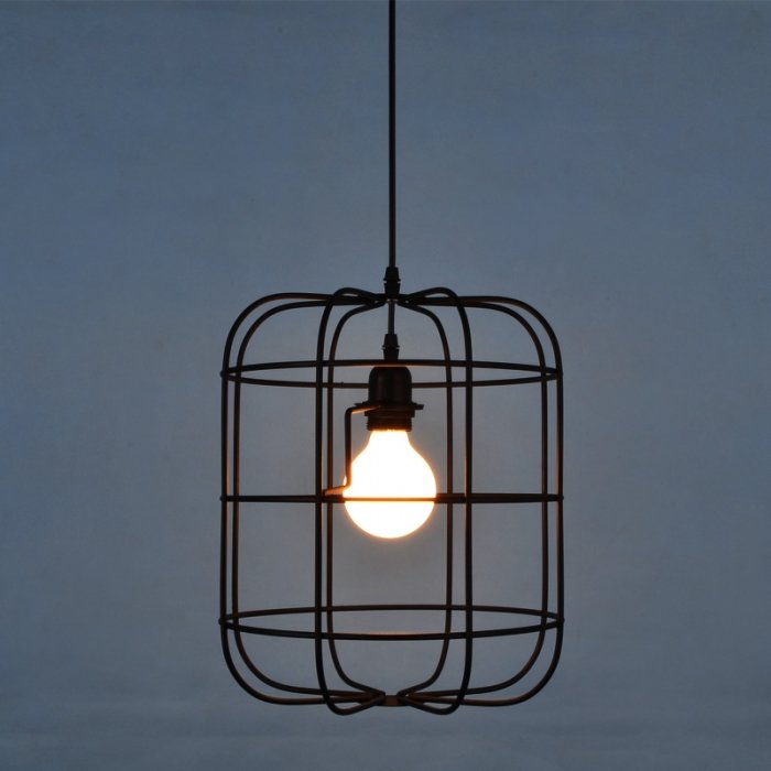 Подвесной светильник Loft Cage Barrel Черный в Тюмени | Loft Concept 