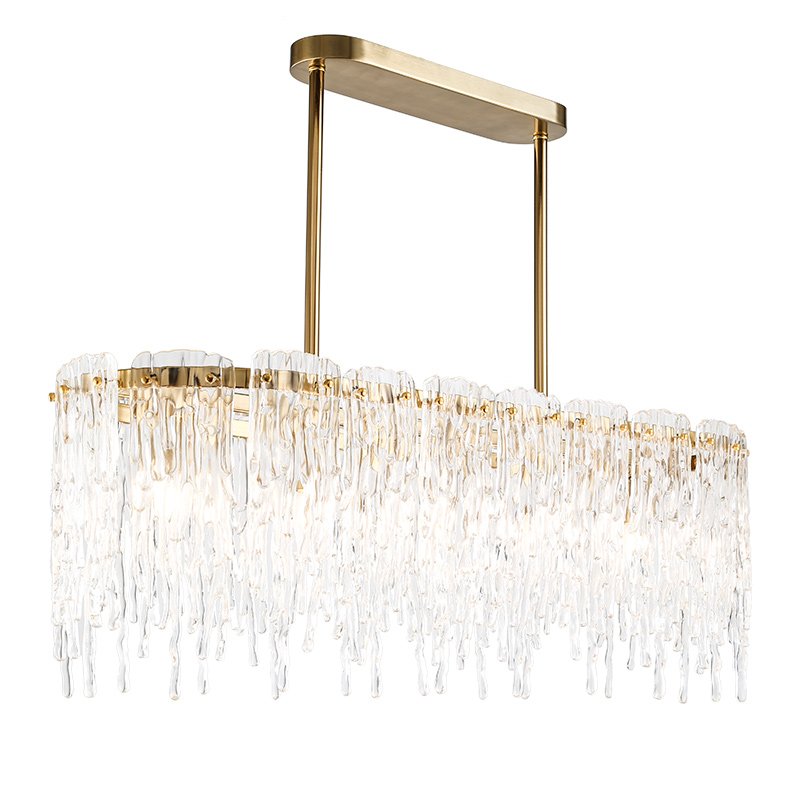 Люстра Cold Heart Chandelier Rectangle Золотой Прозрачное Стекло Люстра Cold Heart Chandelier Rectangle Золотой Прозрачное Стекло в Тюмени | Loft Concept