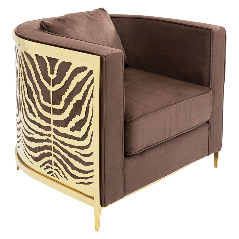 Дизайнерское кресло Velvet Ice Breaker Armchair Коричневый Золотой Дизайнерское кресло Velvet Ice Breaker Armchair Коричневый Золотой в Тюмени | Loft Concept