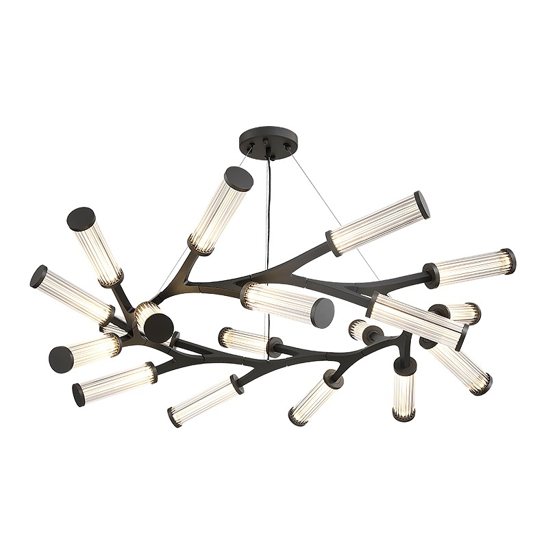 Люстра Cylinder Branches Chandelier Ring Black Черный Прозрачный Люстра Cylinder Branches Chandelier Ring Black Черный Прозрачный в Тюмени | Loft Concept