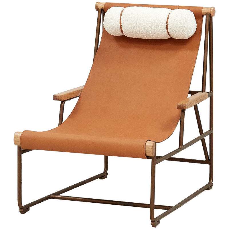 Кресло на металлическом каркасе Favreau Armchair Коричневый Белый Древесина Кресло на металлическом каркасе Favreau Armchair Коричневый Белый Древесина в Тюмени | Loft Concept