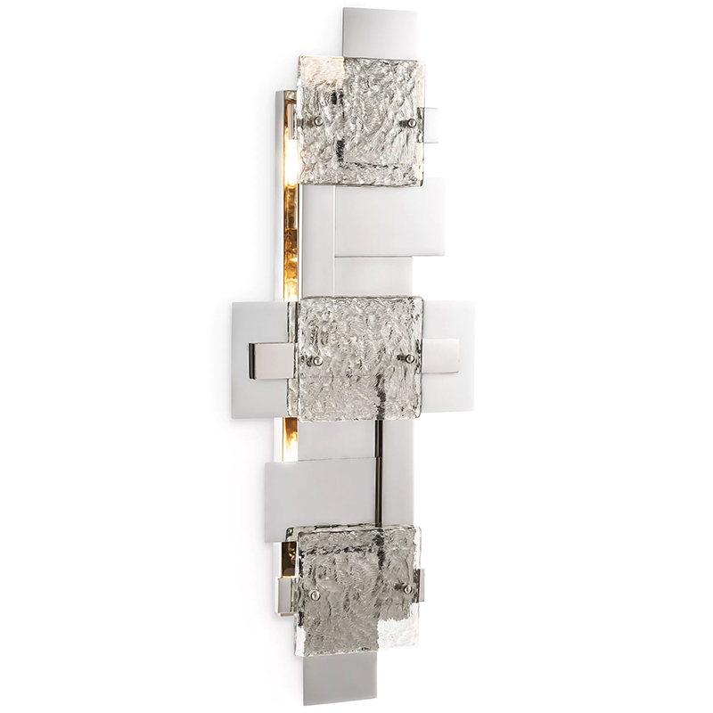 Бра Eichholtz Wall Lamp Langham Nickel Прозрачное Стекло Никель Бра Eichholtz Wall Lamp Langham Nickel Прозрачное Стекло Никель в Тюмени | Loft Concept